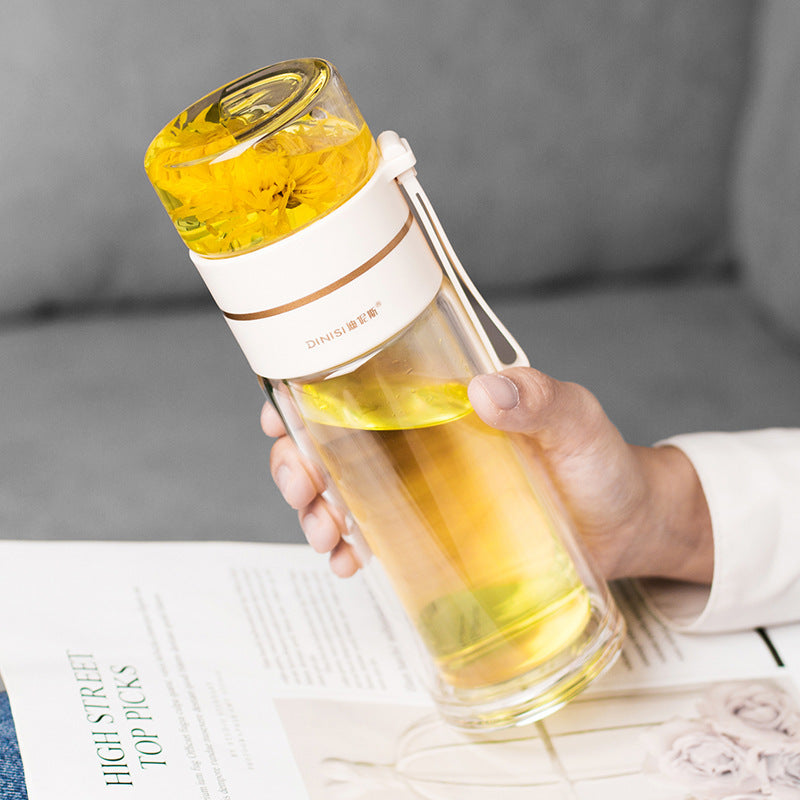 Glass Water Bottle With Tea Infuser