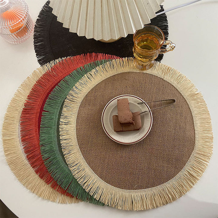 Handwoven Jute Tassel Placemats